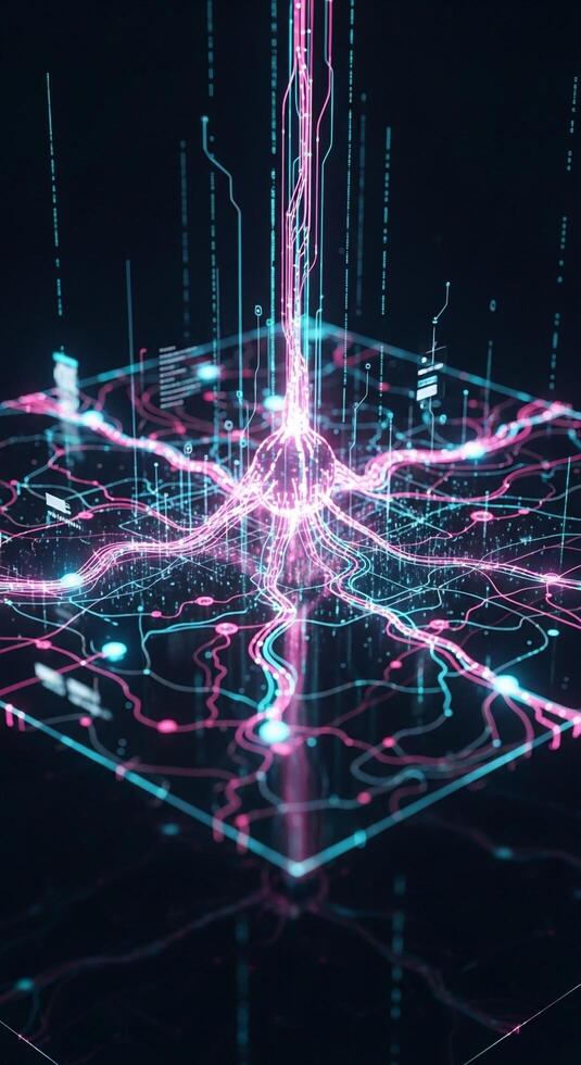 A computer screen with a network of lines and lines photo