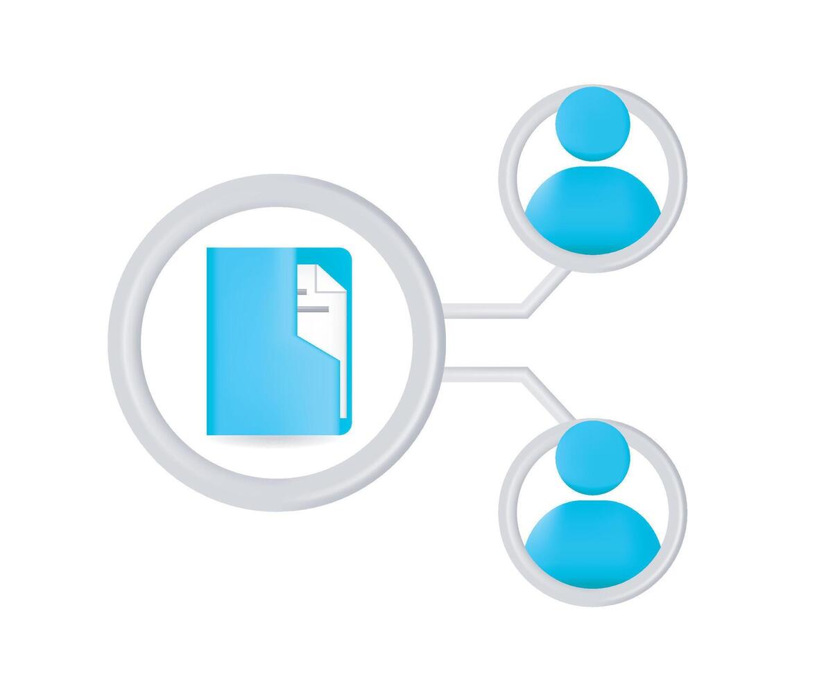 File document on folder sharing to user vector