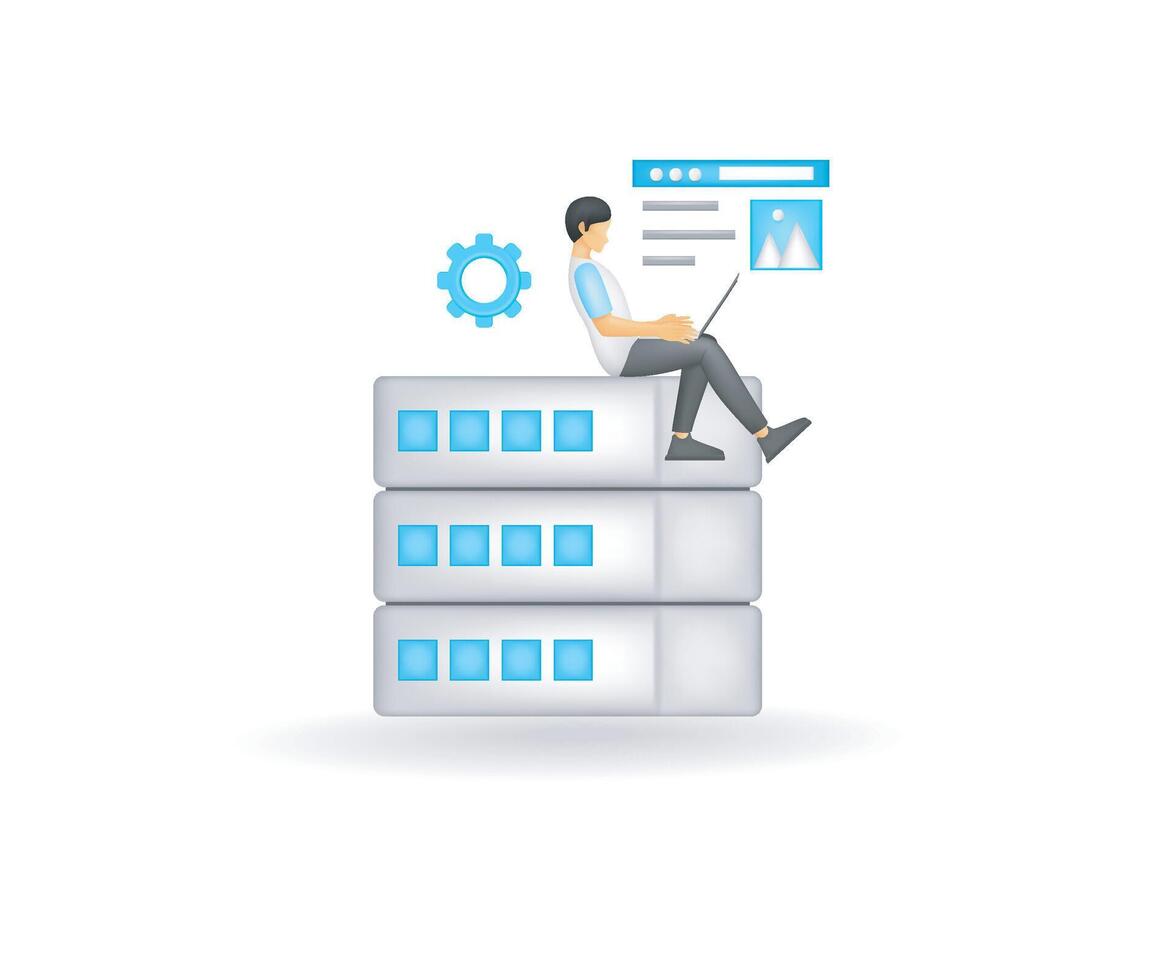 Web development programmer setting page concept vector