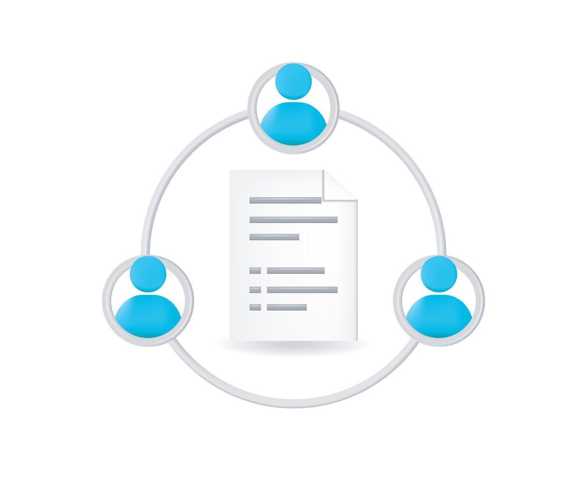Document user collaboration working concept vector