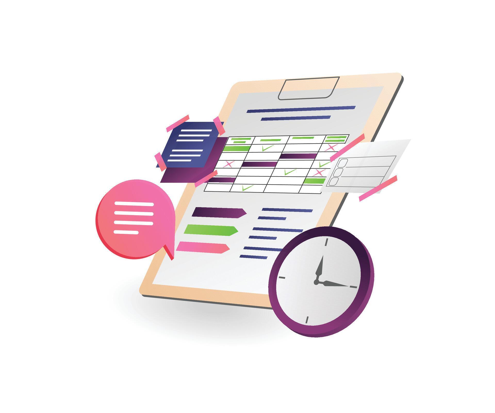Efficient Task Management with Timelines and Checklists 71367446 Vector ...