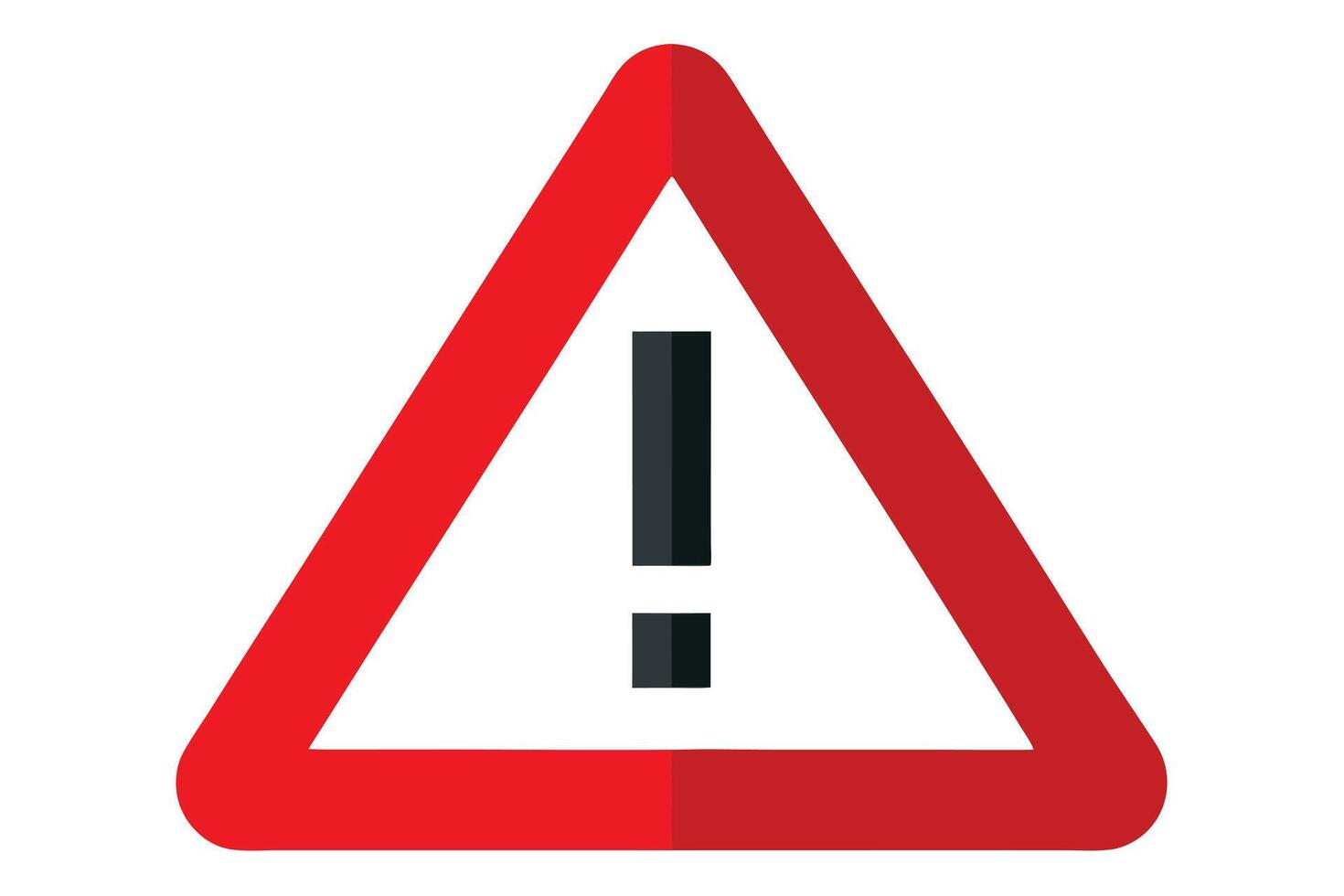 Warning Sign Red Triangle with Exclamation Mark on Transparent Background vector