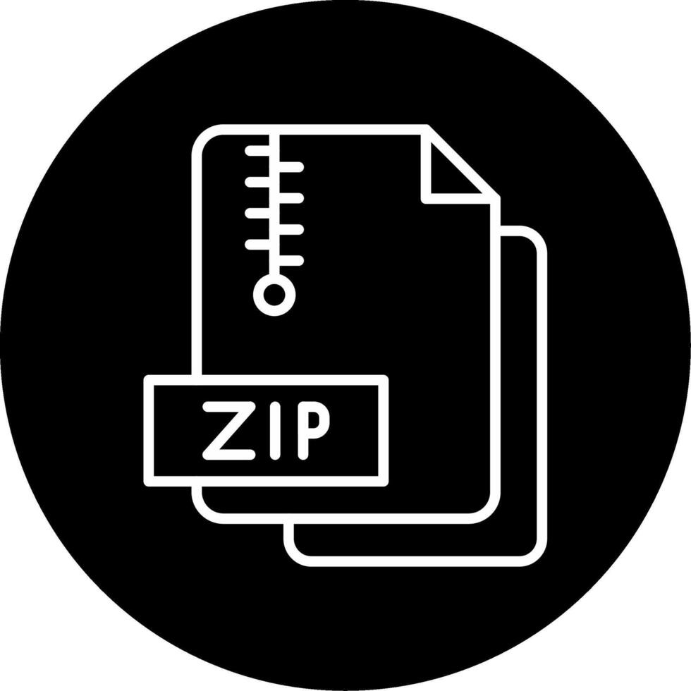 Compressed Zip File Line Circle Inverted vector