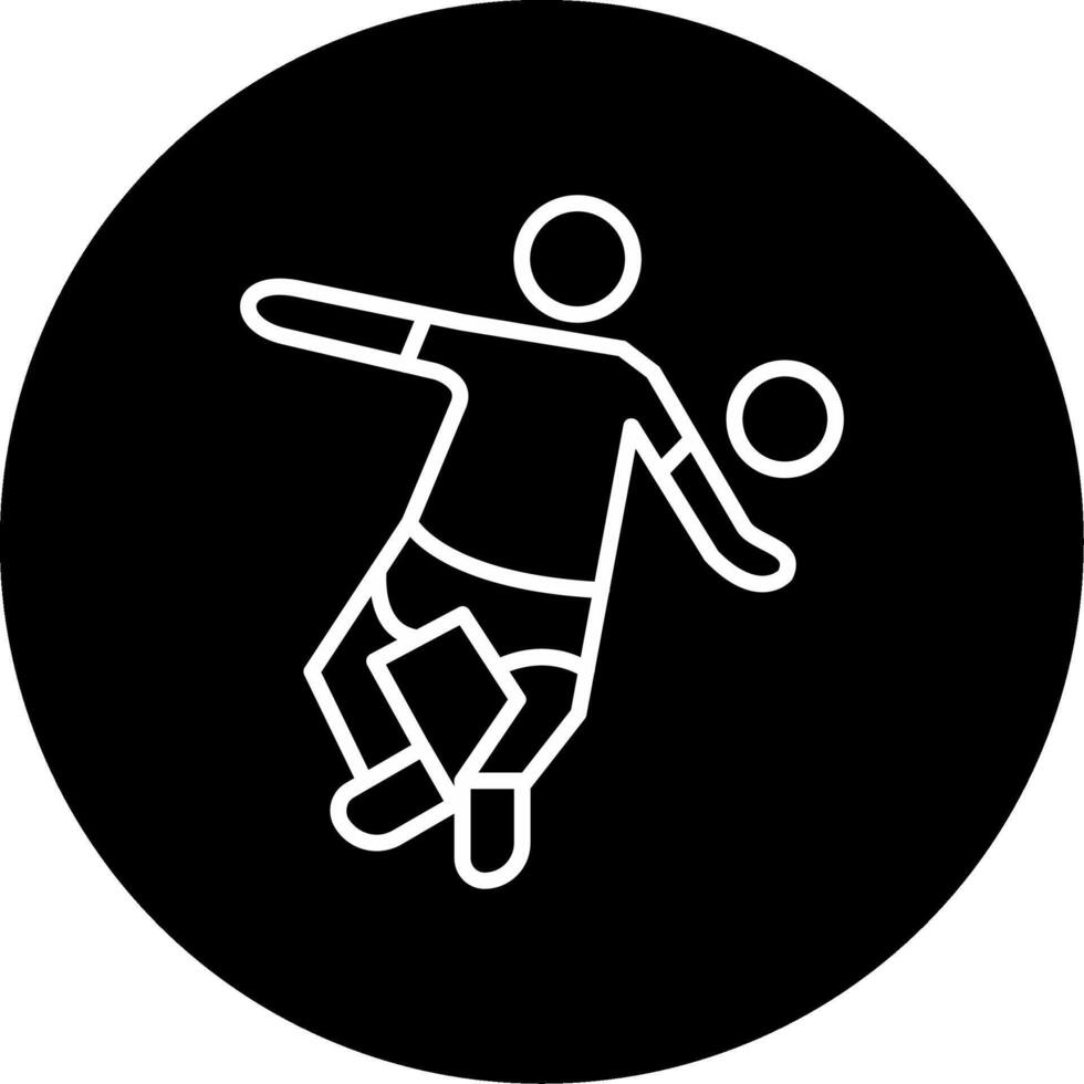 Dynamic Handball Movement Line Circle Inverted vector