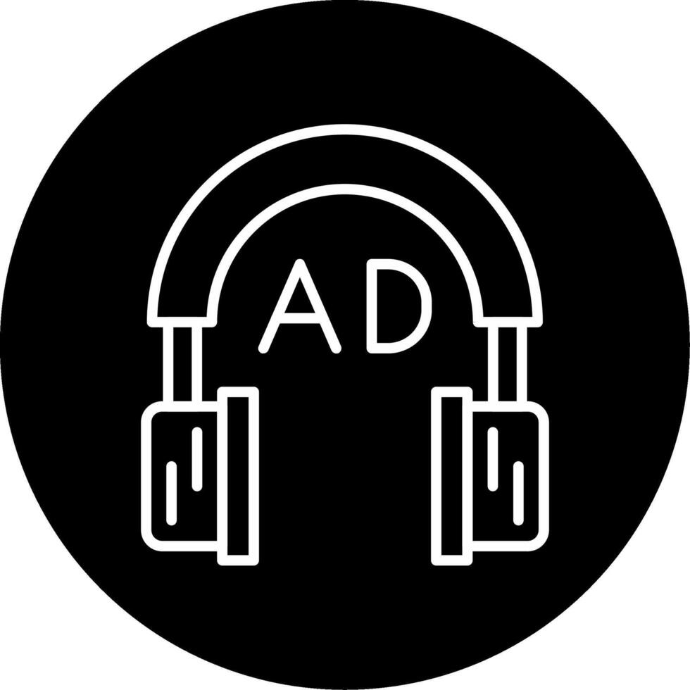 Audio Description Feature Line Circle Inverted vector