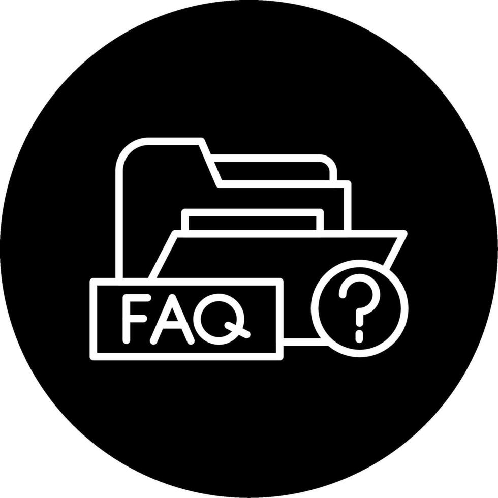 FAQ Help Folder Line Circle Inverted vector