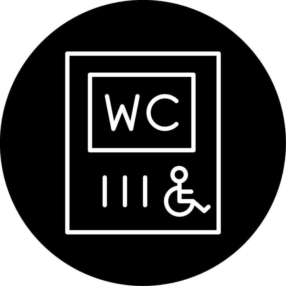 Accessible Public WC Line Circle Inverted vector
