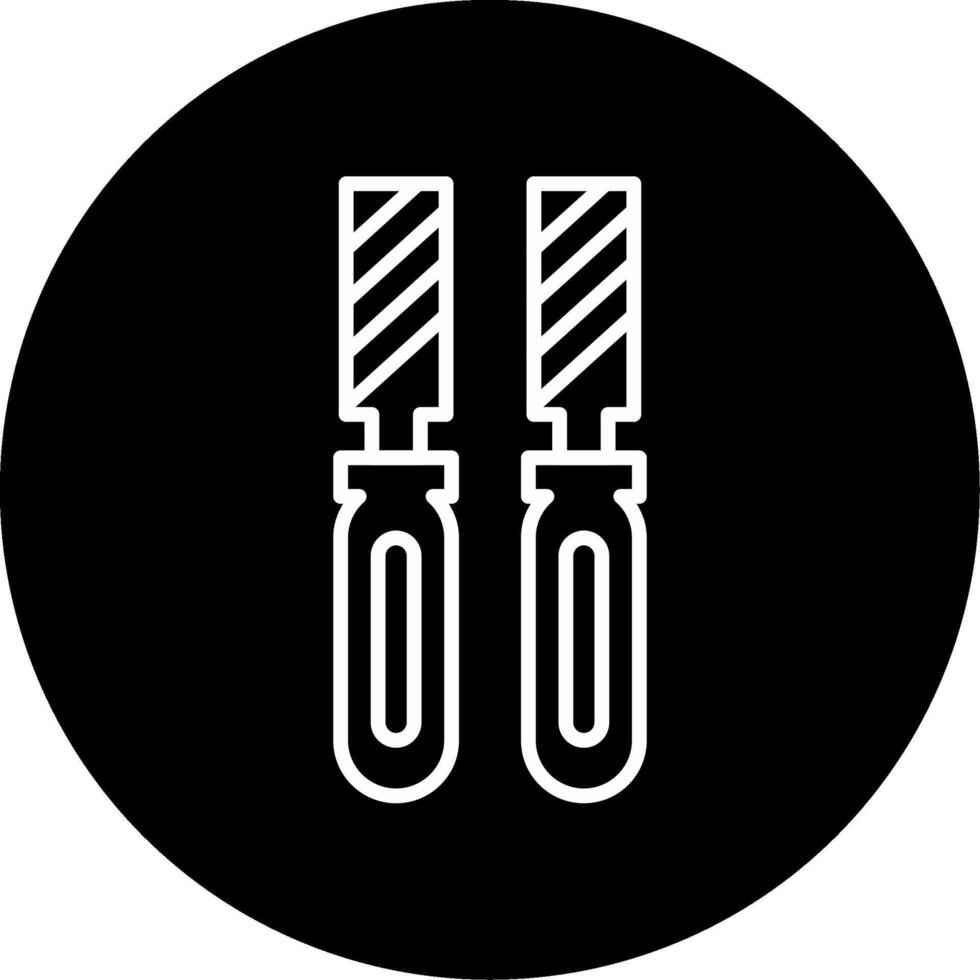 Metal Rasp File Line Circle Inverted vector