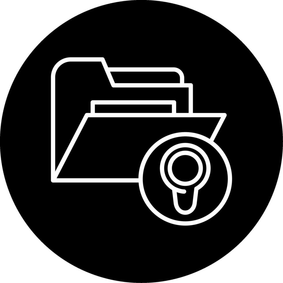 ubicación datos carpeta línea circulo invertido vector