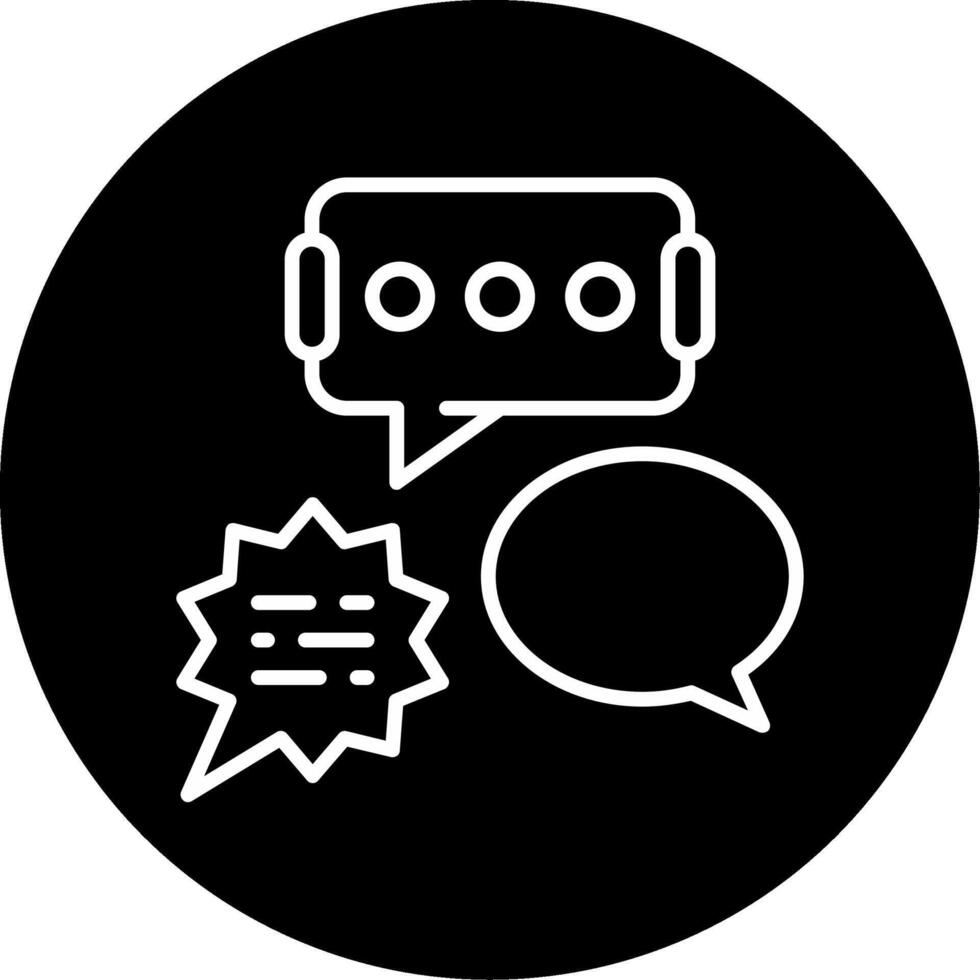 Overlapping Speech Bubbles Line Circle Inverted vector