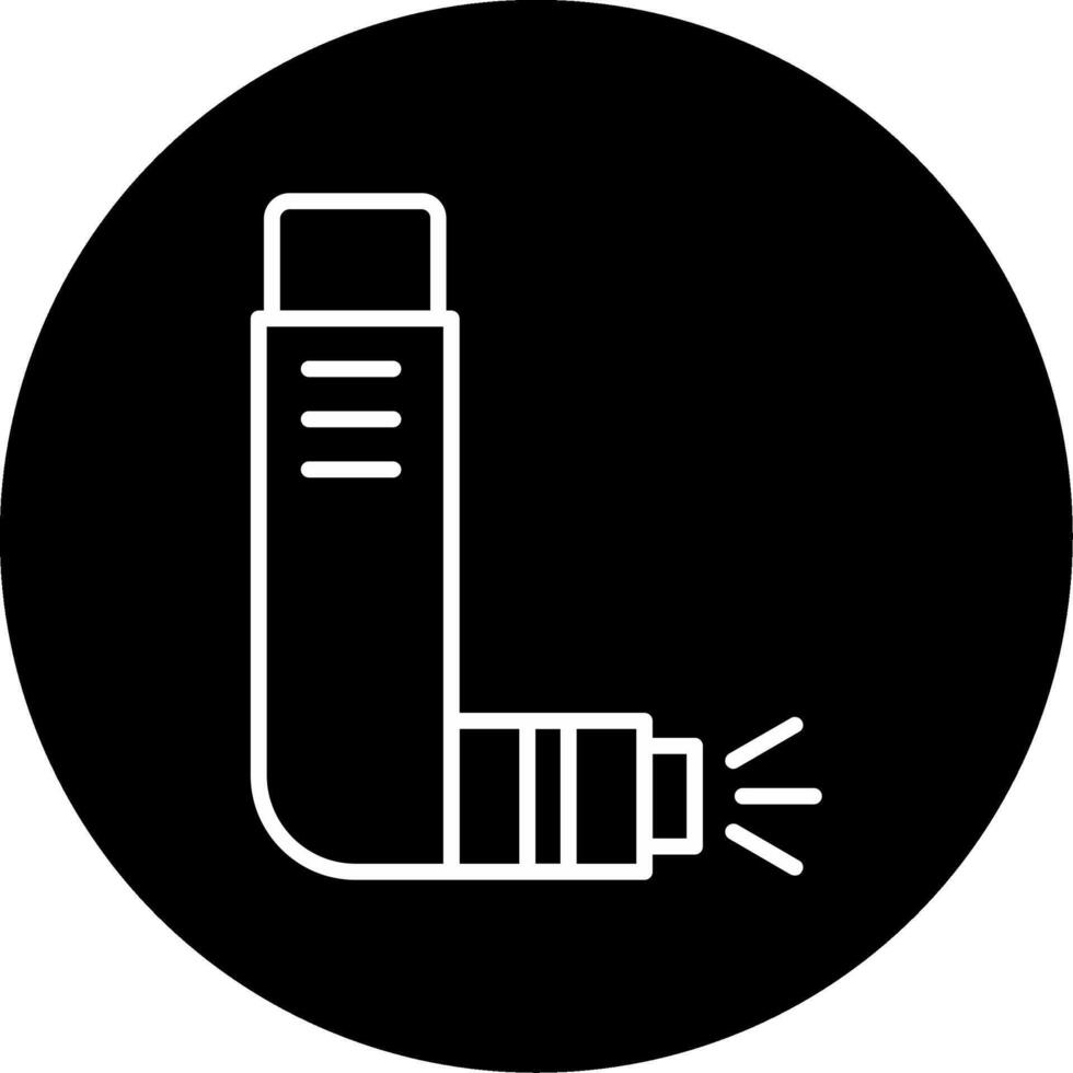 Asthma Inhaler Device Line Circle Inverted vector