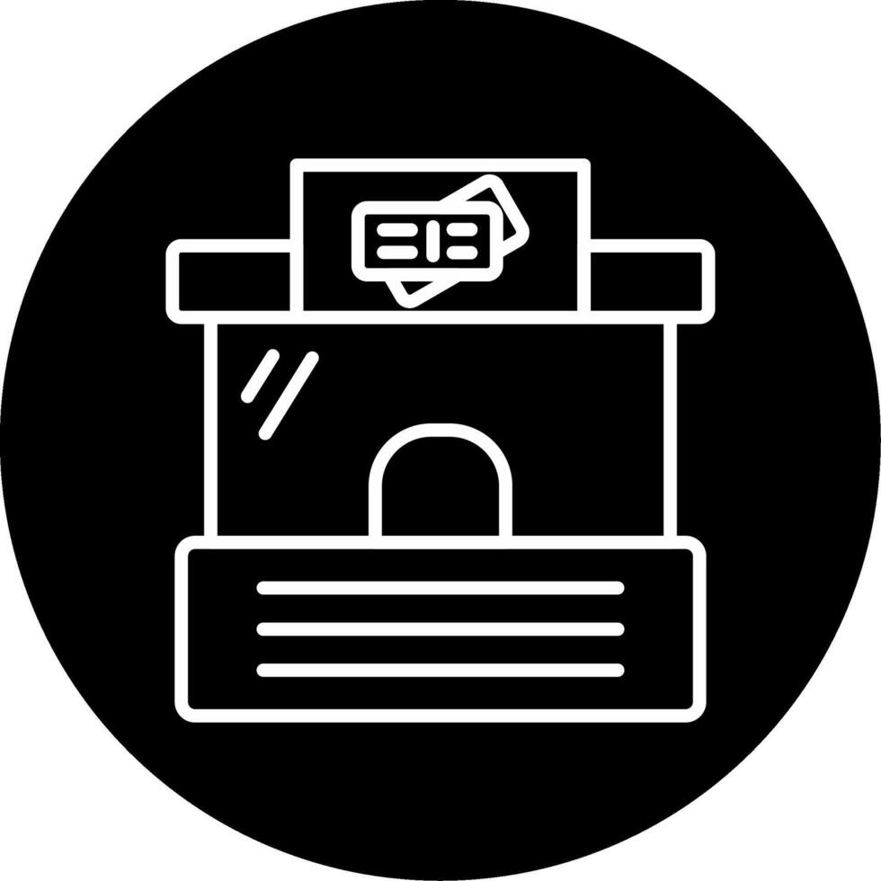 Ticket Box Counter Line Circle Inverted vector