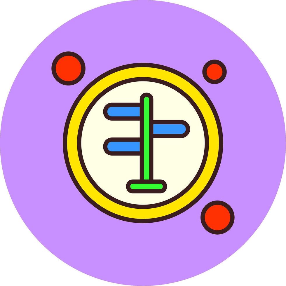 Route Button Navigation Filled Circle Icon vector