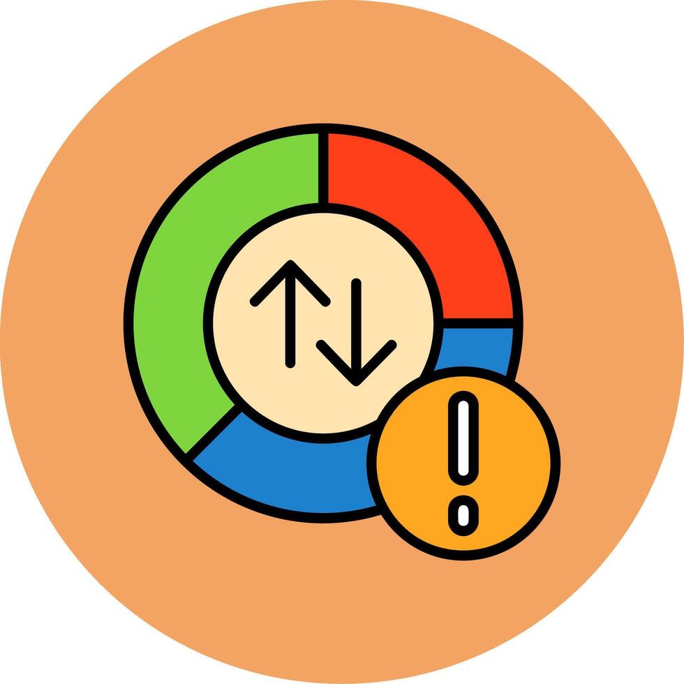 Data usage Notification Filled Circle Icon vector