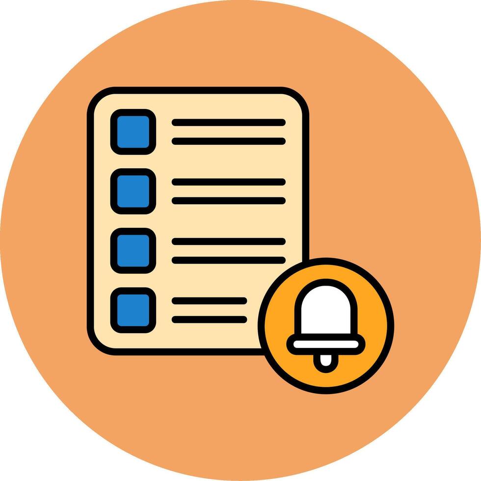 Task List Notification Filled Circle Icon vector