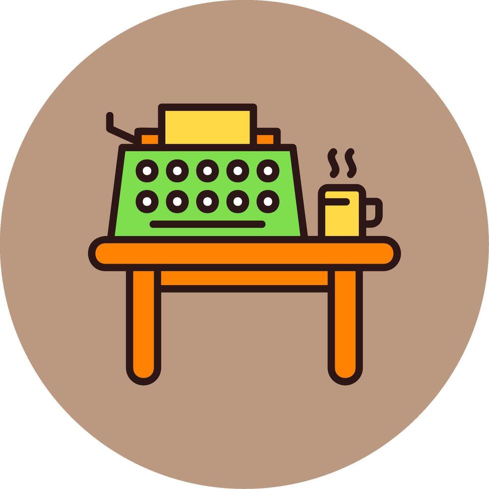 Writing desk Filled Circle Icon vector