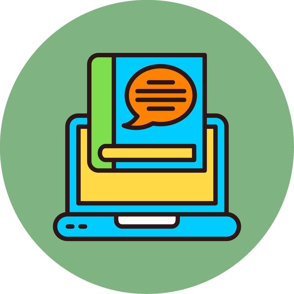 Digital learning platform Filled Circle Icon vector