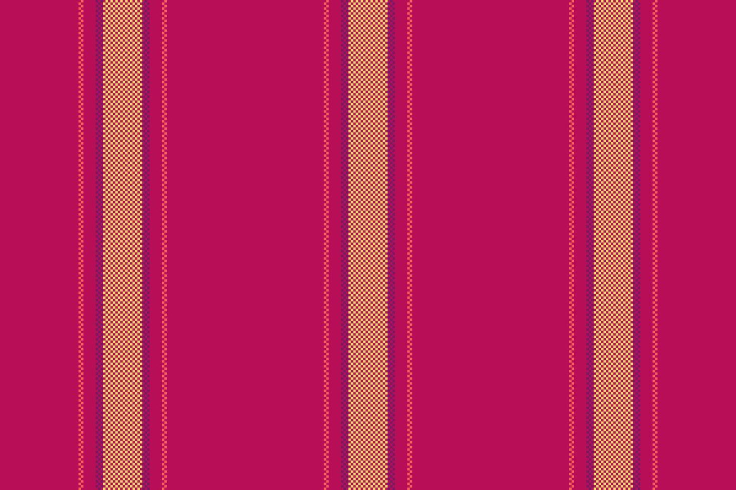 Jnique texture fabric textile, scratched background lines stripe. Bthnic seamless pattern vertical in pink and amber colors. vector