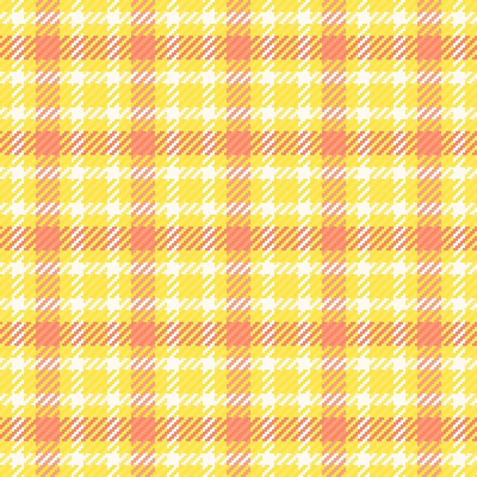 Cheerful plaid pattern in bright yellows soft peach. A classic, versatile texture. Use for backgrounds, textiles, design projects with a warm, welcoming feel. vector