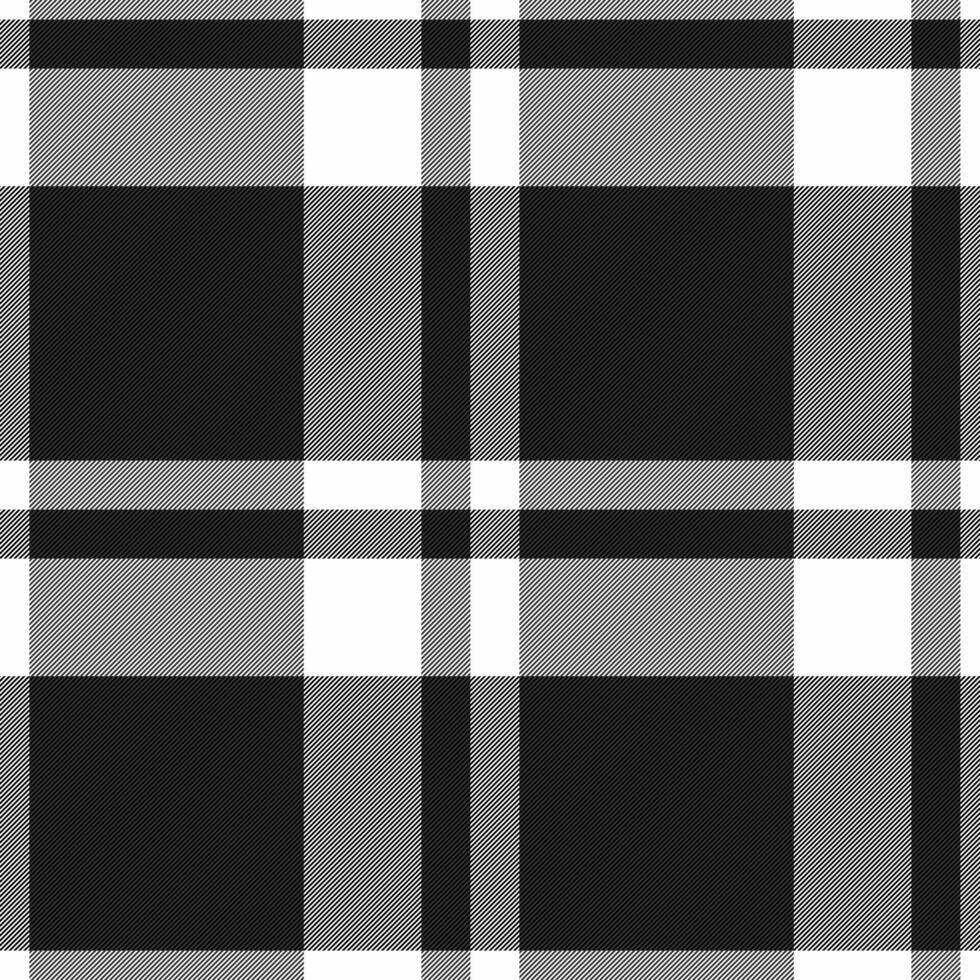 Classic black and white plaid pattern. Perfect for backgrounds, textiles, or graphic design projects. Timeless and versatile for various creative applications. vector