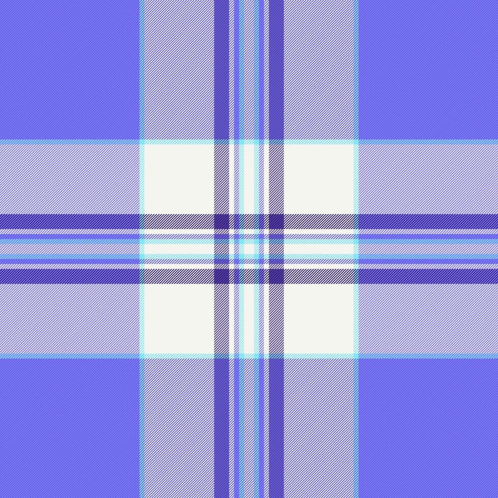 Fluffy texture fabric tartan, knot seamless plaid pattern. Skill check textile background in indigo and white colors. vector