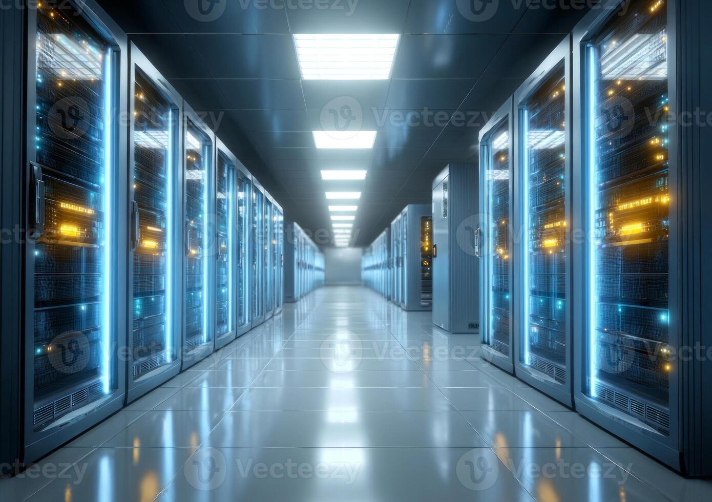 Server room data center hosting supercomputer technology network computing cloud storage photo