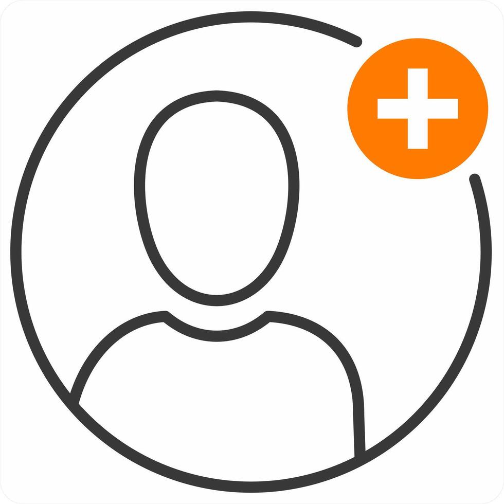 Add User icon in orange color vector