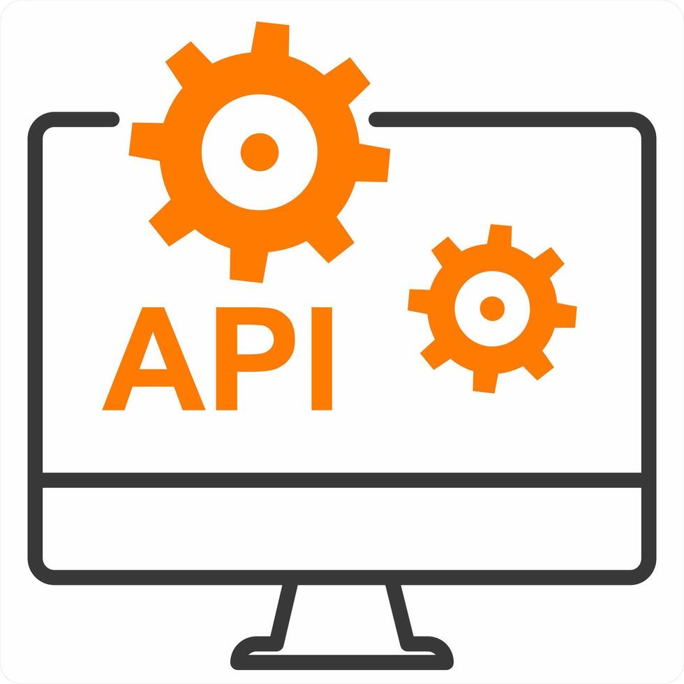 API Configuration icon concept in orange color vector