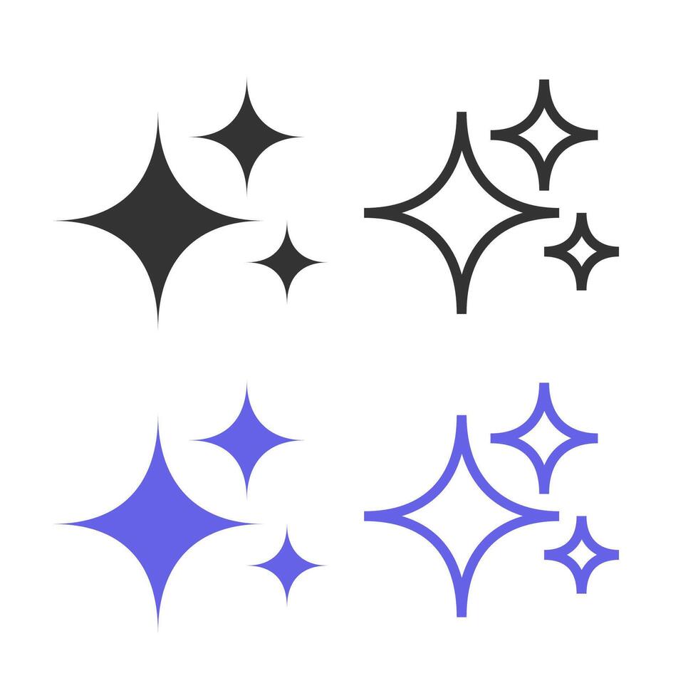 Generate AI sparkle icons trendy style. Machine learning technology, artificial intelligence button for ui ux element, app, website vector