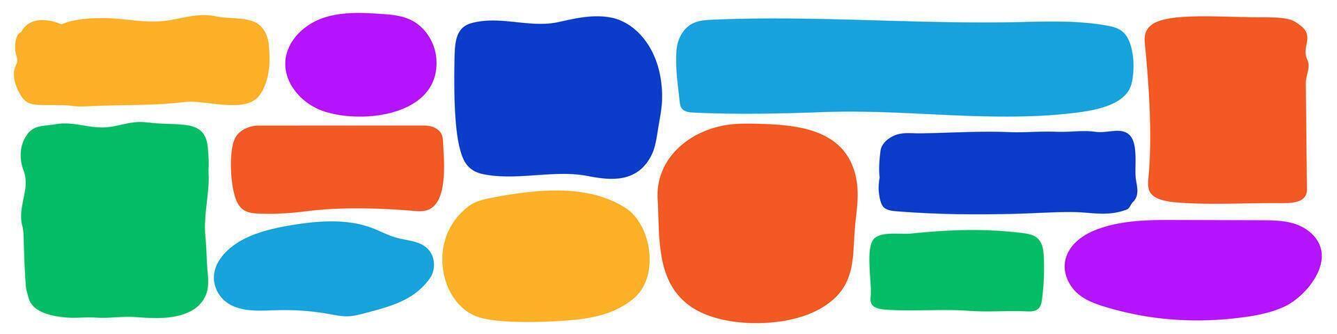 Irregular text box collection different color vector