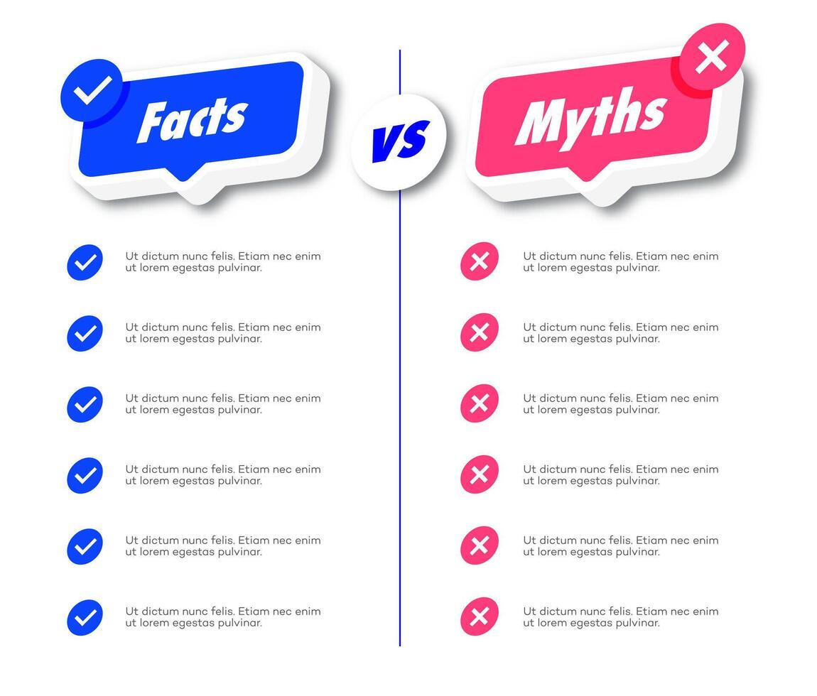 Facts and myths background modern style design element vector