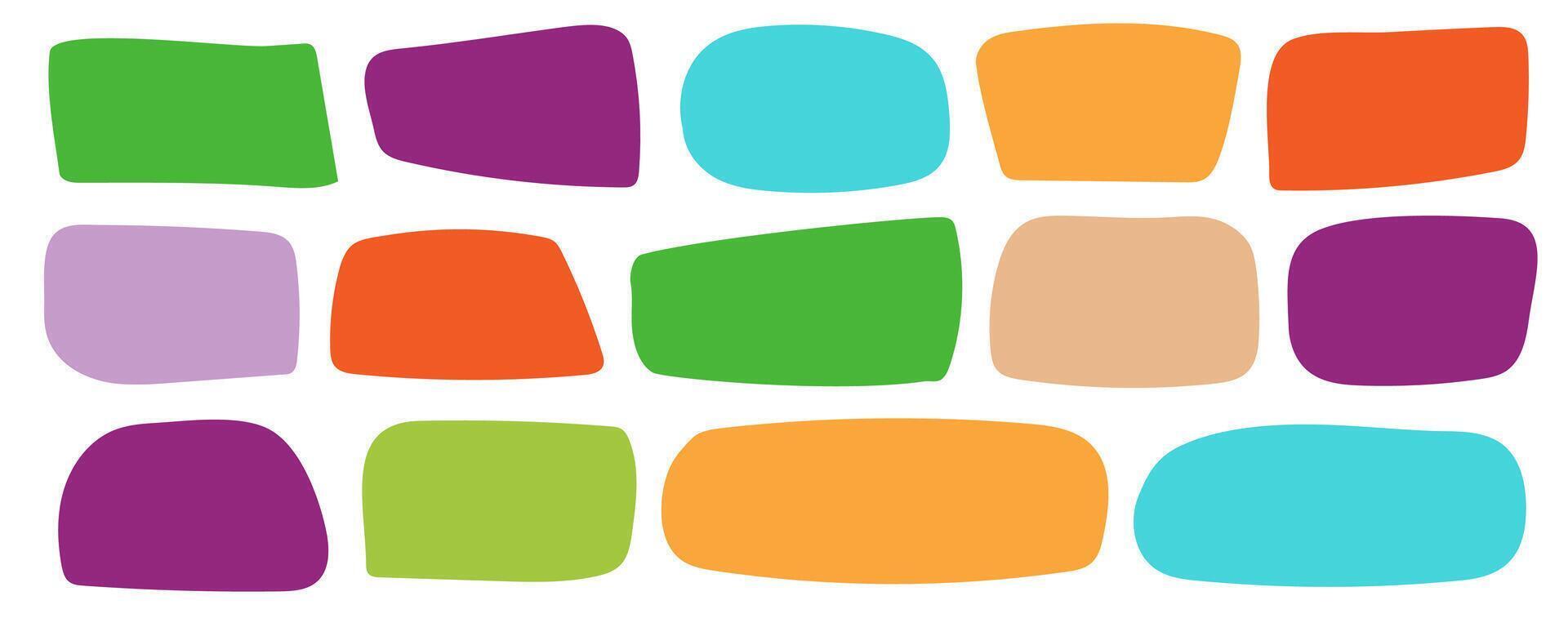 Irregular text box set colorful design element for decoration vector