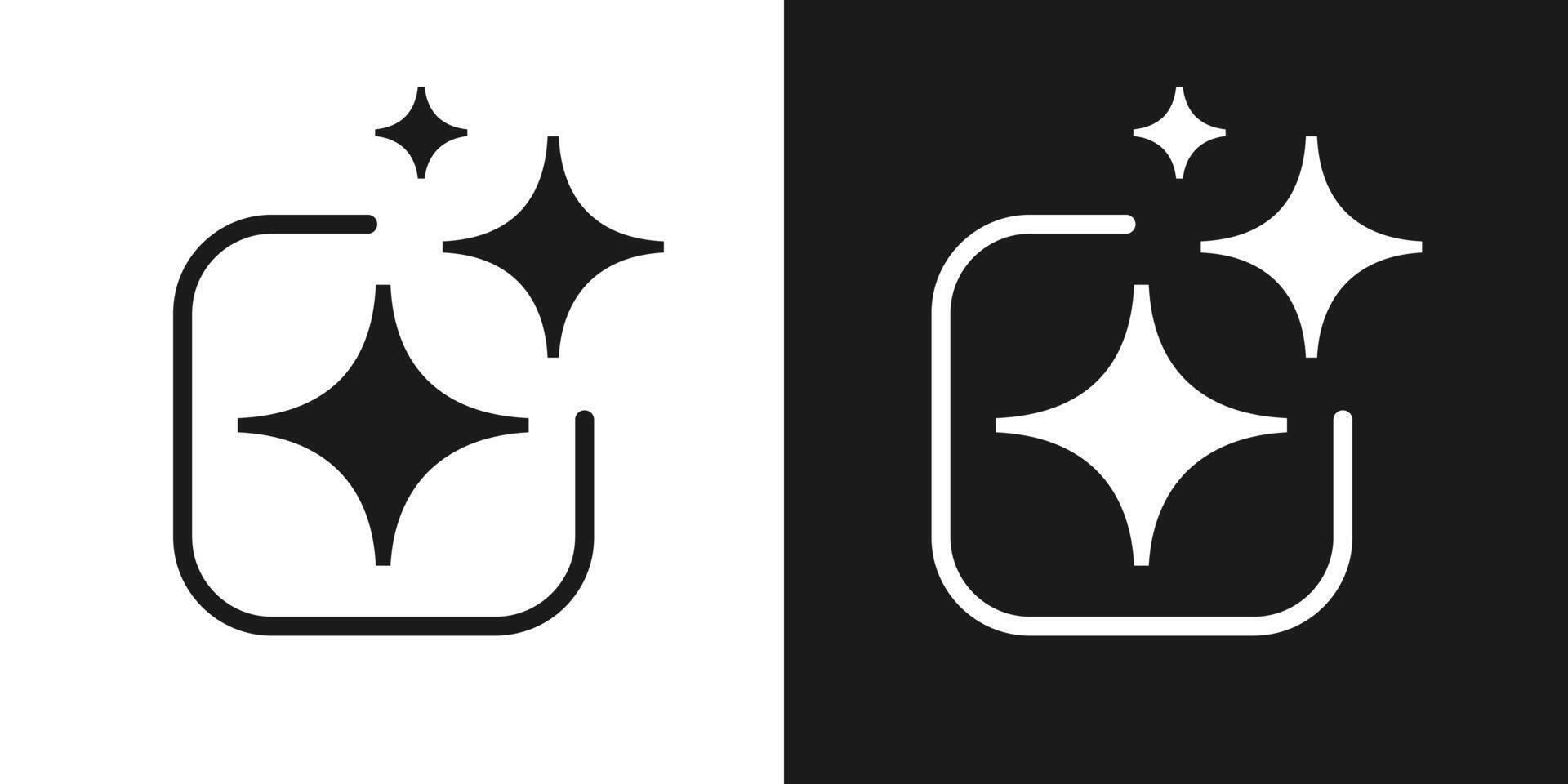 Generate AI symbol set sparkle black white color trendy style. Machine learning technology, artificial intelligence button for ui ux element, app, website vector