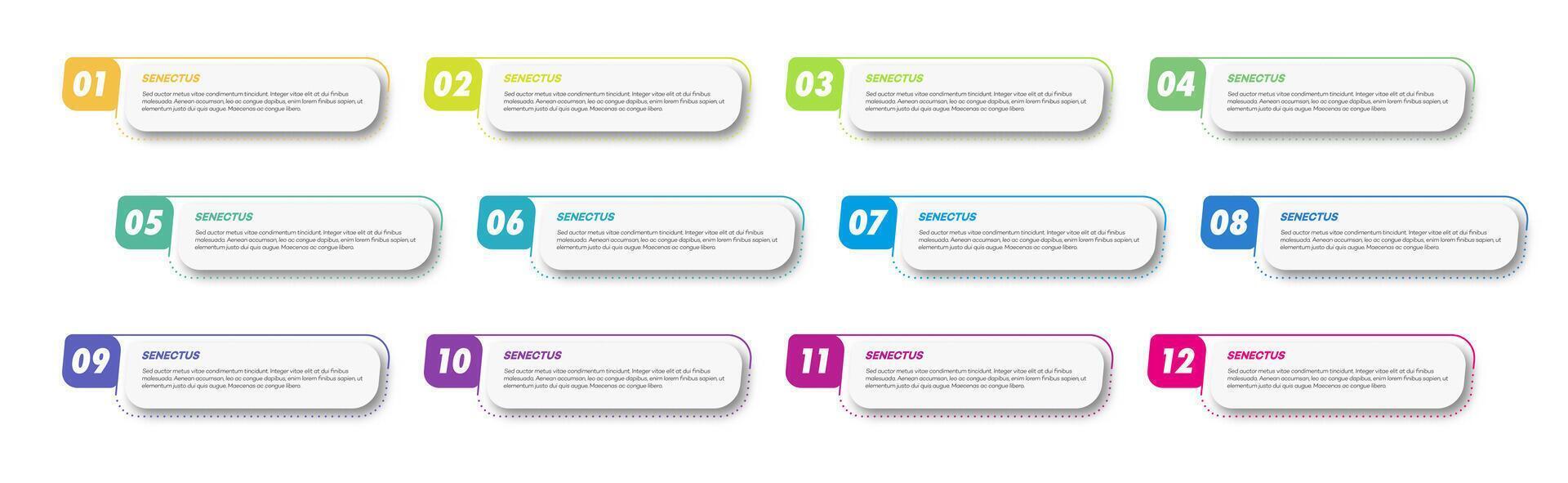 Bullet points numbers from 1 to 12 list markers set cool vector