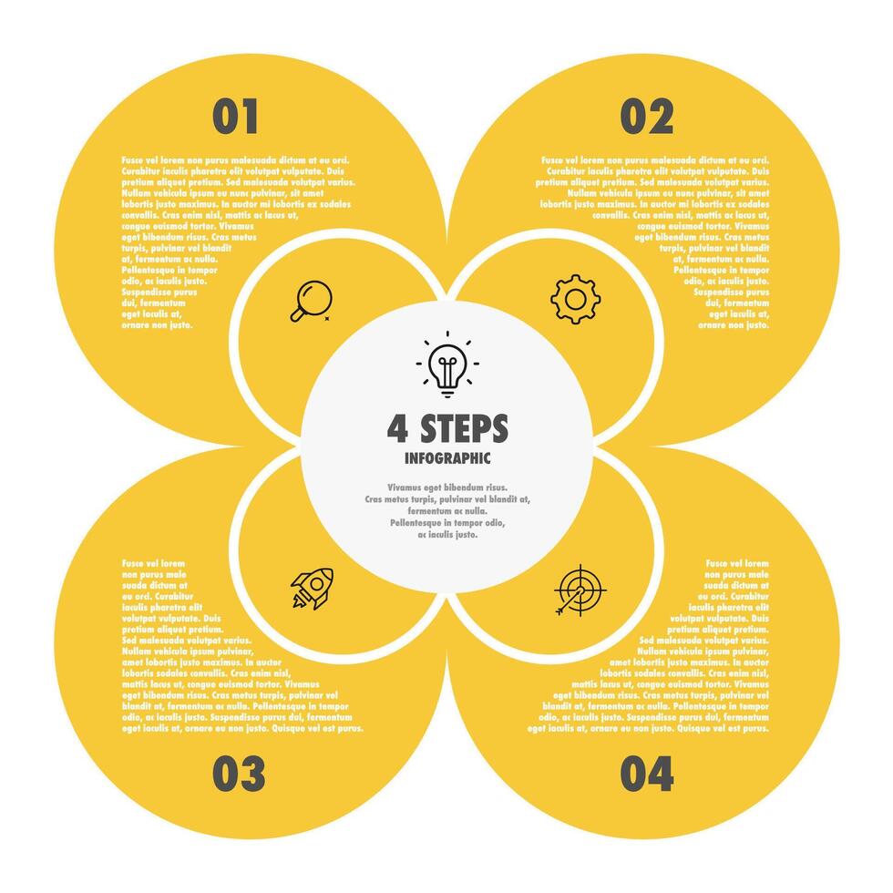 Infographic template modern style for presentation, start up project, business strategy, theory basic operation, logic analysis. Venn diagram vector