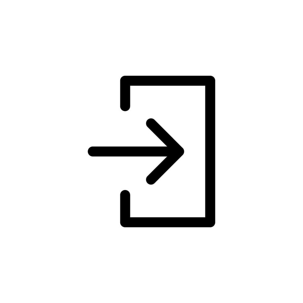 Simple Line Login Button Icon for Authentication and Privacy vector