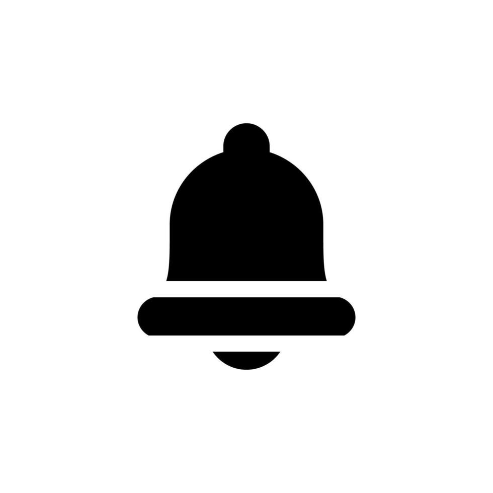 Clean Solid Bell Glyph for Modern Web and App UX Design vector