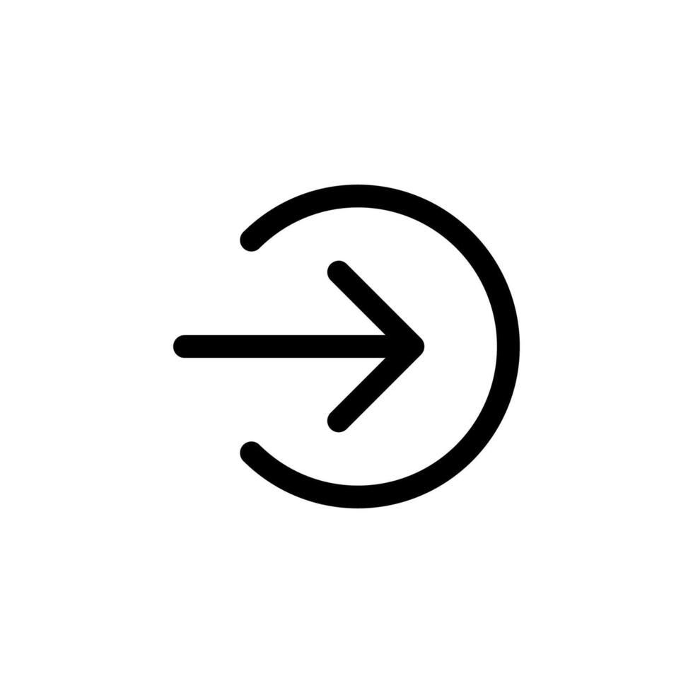 Minimal Line Login Symbol for Clean Authentication Interface vector