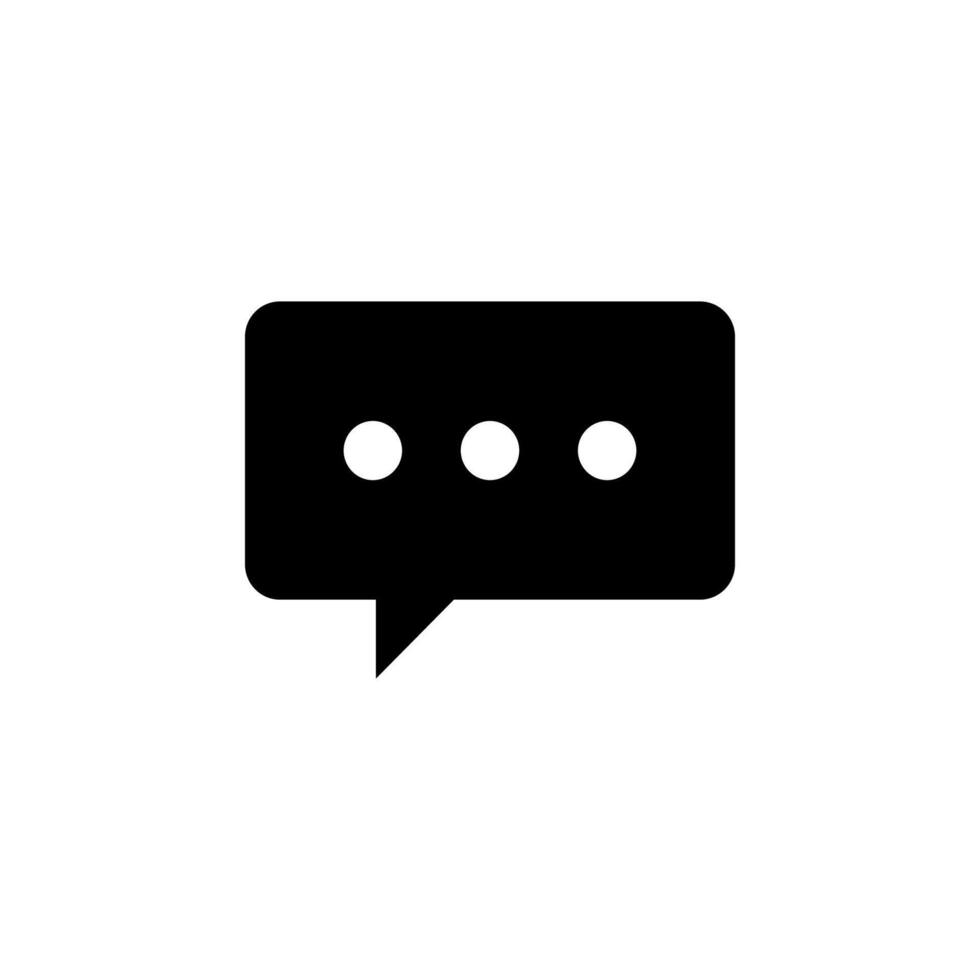 Clean Solid Message Glyph for Inbox, SMS, and Email Notifications vector