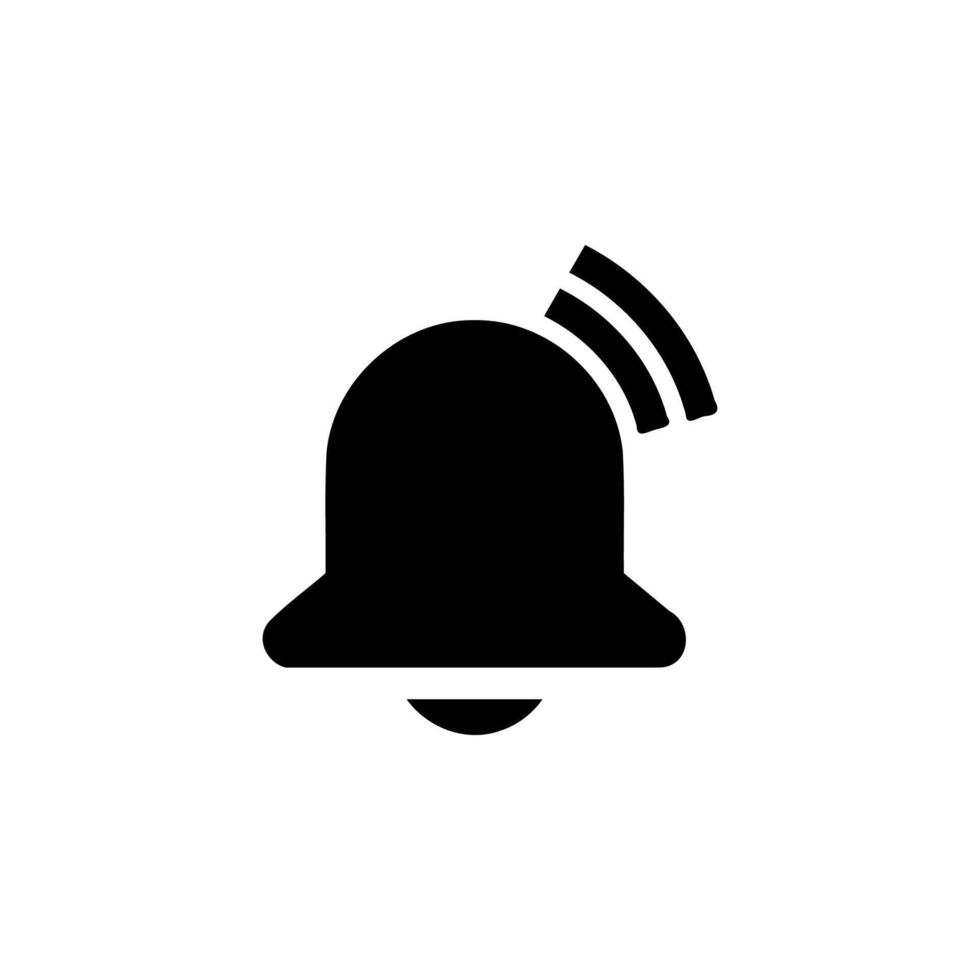 Solid Bell Alert Warning Icon for Urgent Alarm and Data Control vector