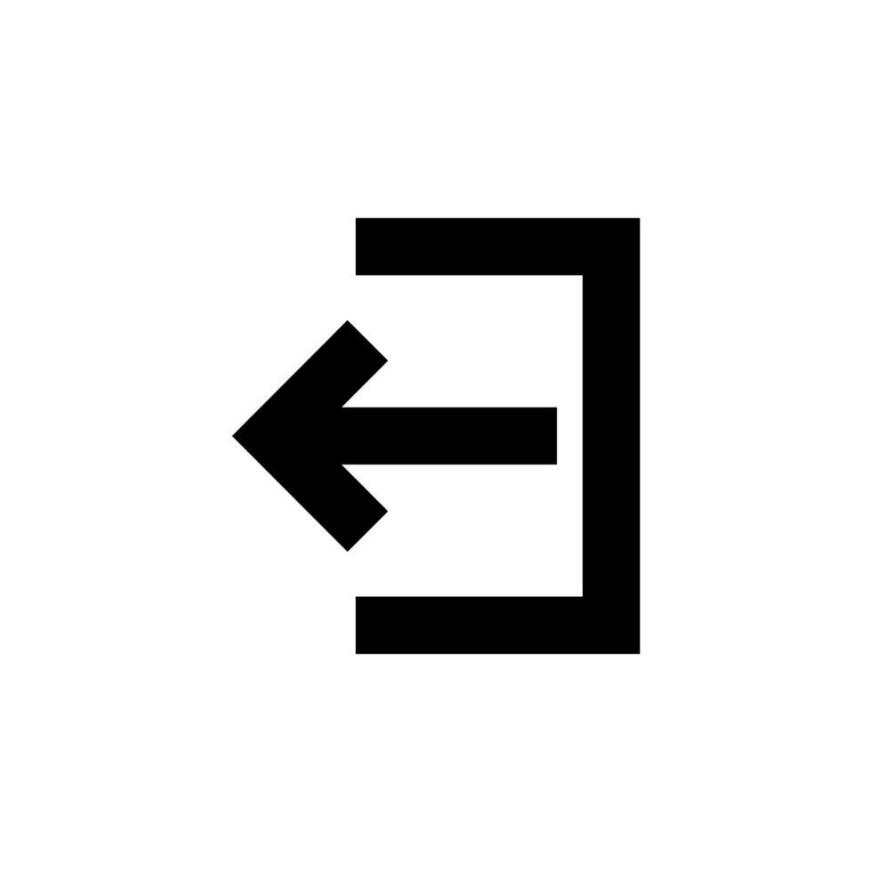 Clean Solid Logout Glyph for Authentication and Session Control vector