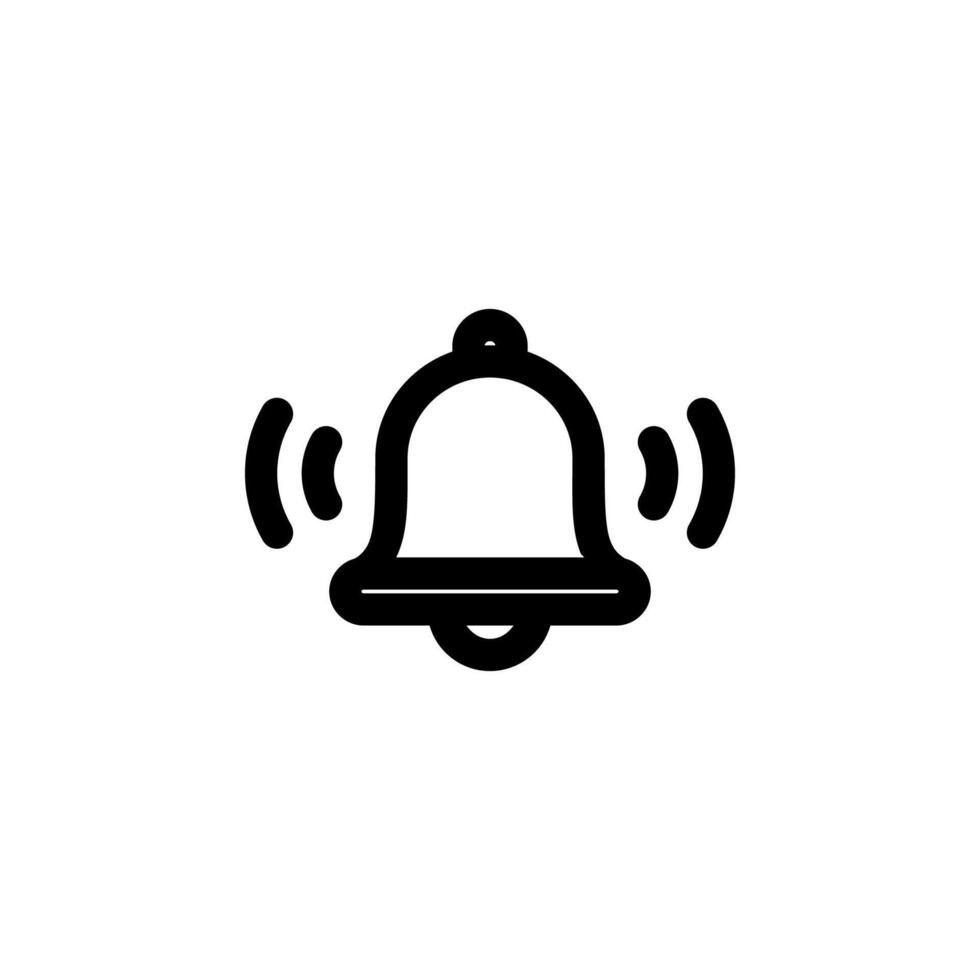 Elegant Line Bell Alert Glyph for Mobile App and Web Interface vector