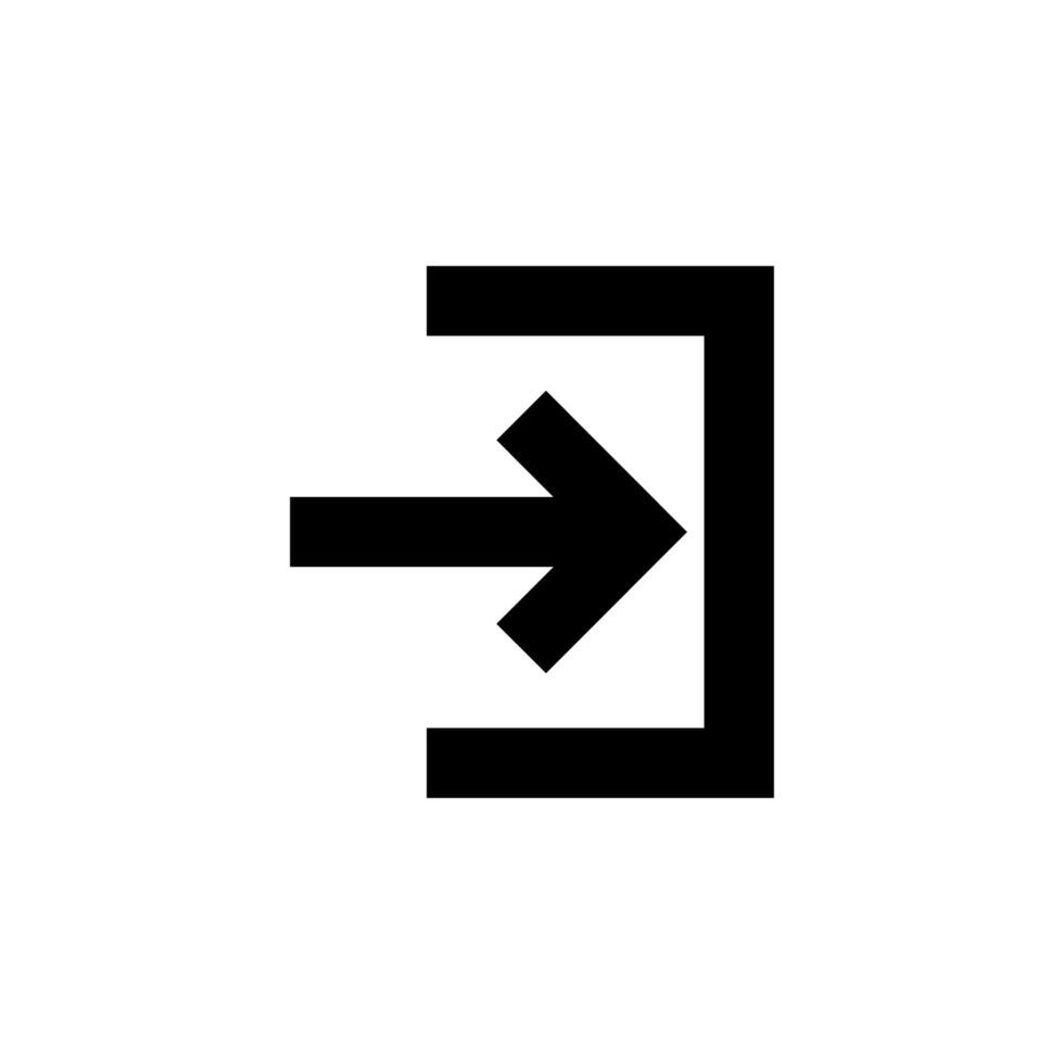 Clean Solid Login Glyph for Interface and Authentication Control vector