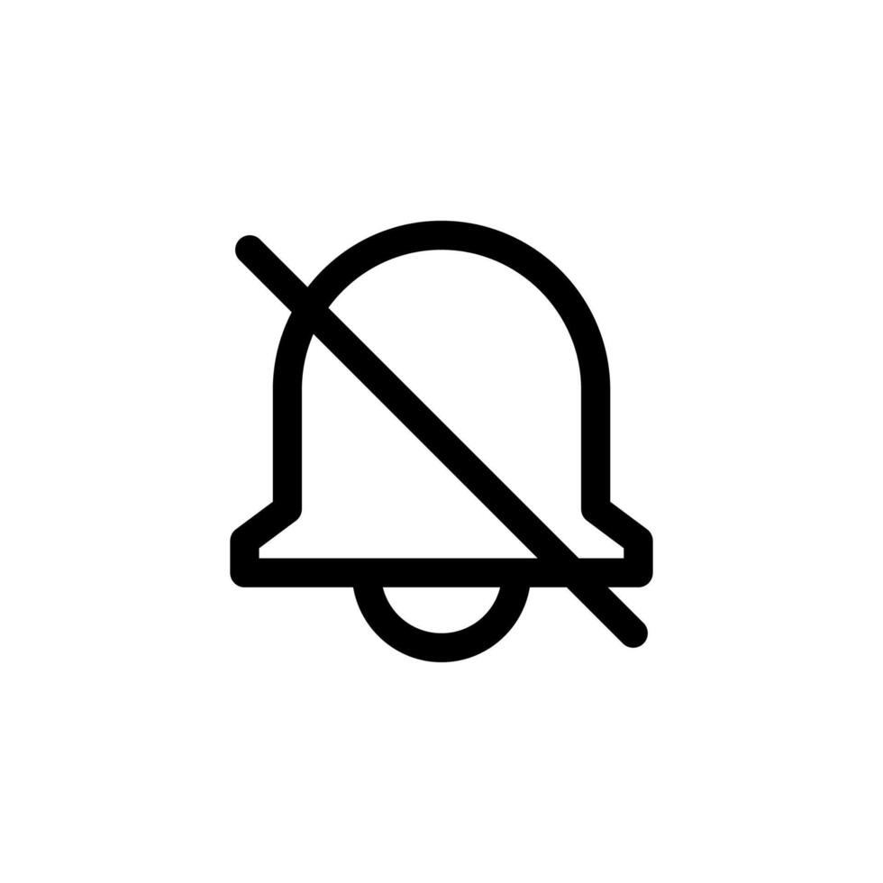 Outline Line Bell Off Icon for Mobile App UI and Notification Control vector