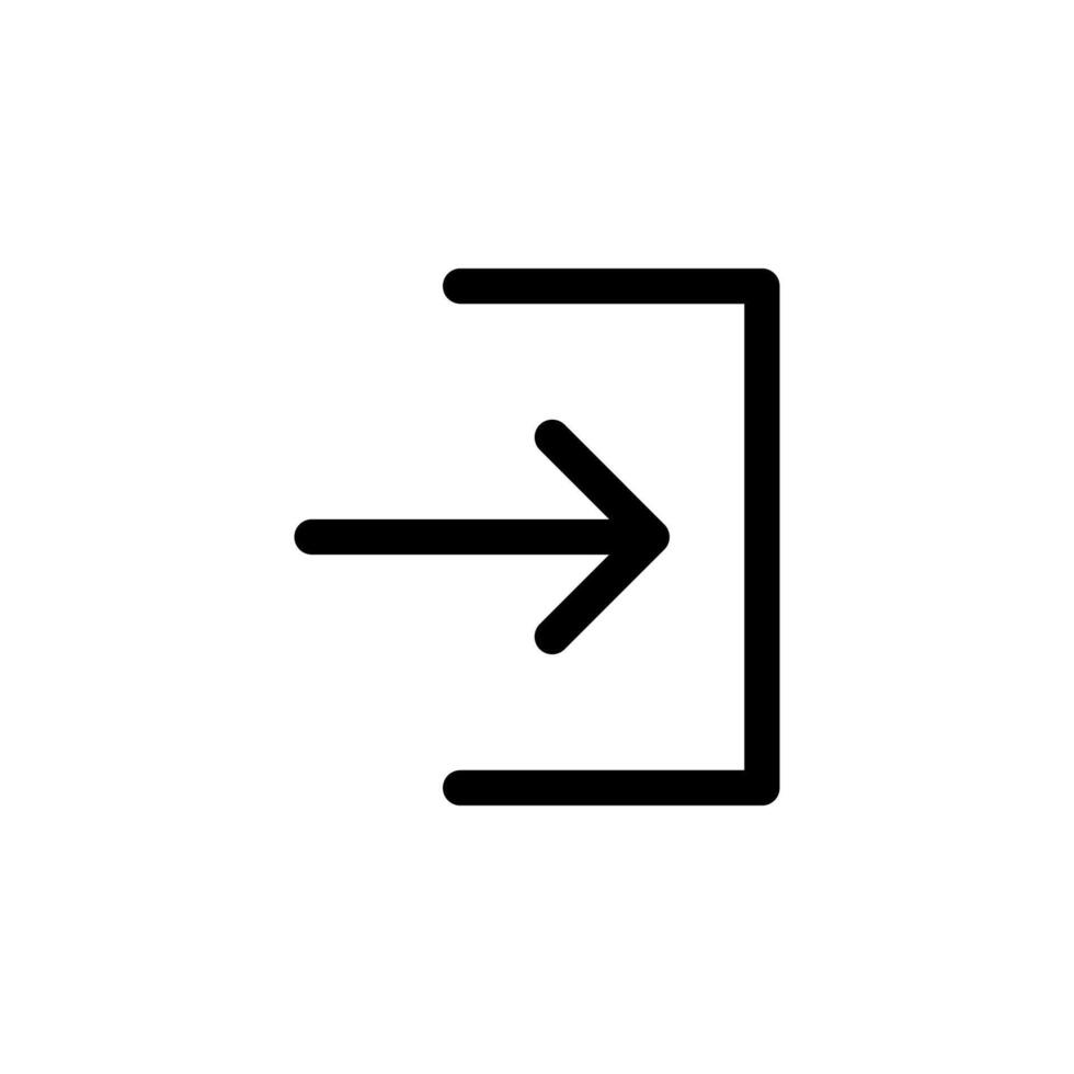 Outline Line Login Glyph for Modern App and Web UI Design vector