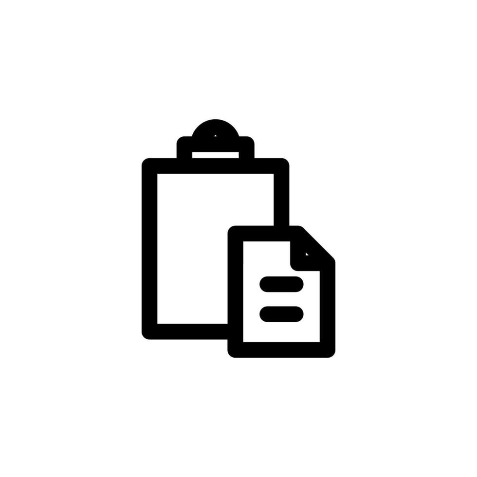 Line Paste Icon for Clipboard, Document, and File Organization vector