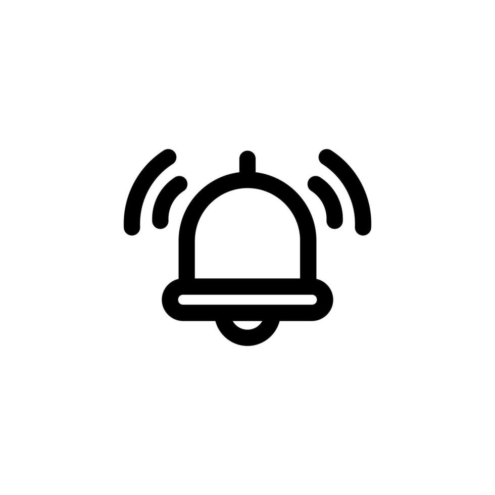 Line Bell Alert Icon for Urgent Notification in Modern UI UX vector