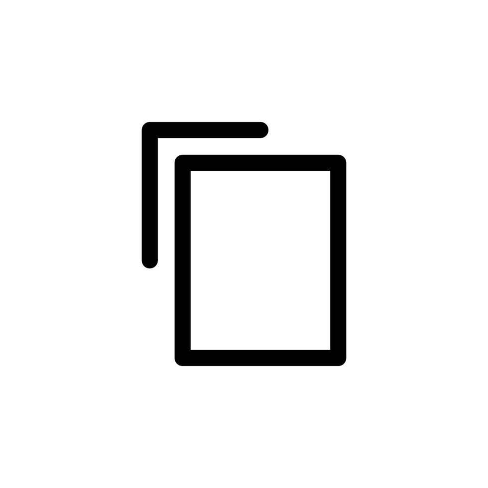 Simple Line Copy Document Icon for Modern UX and Data Storage vector