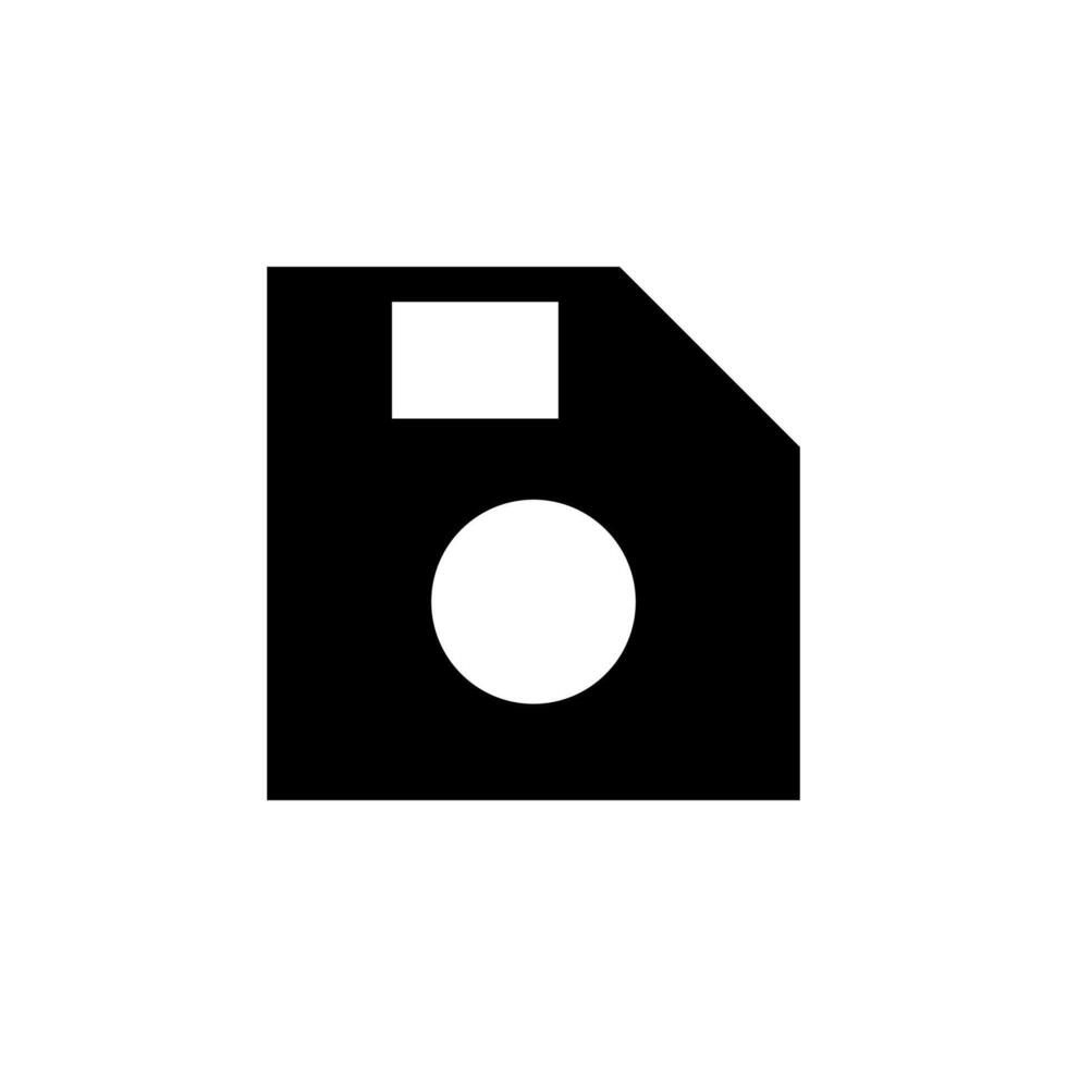 Solid Save Icon for Data Storage and File Backup in UI Design vector