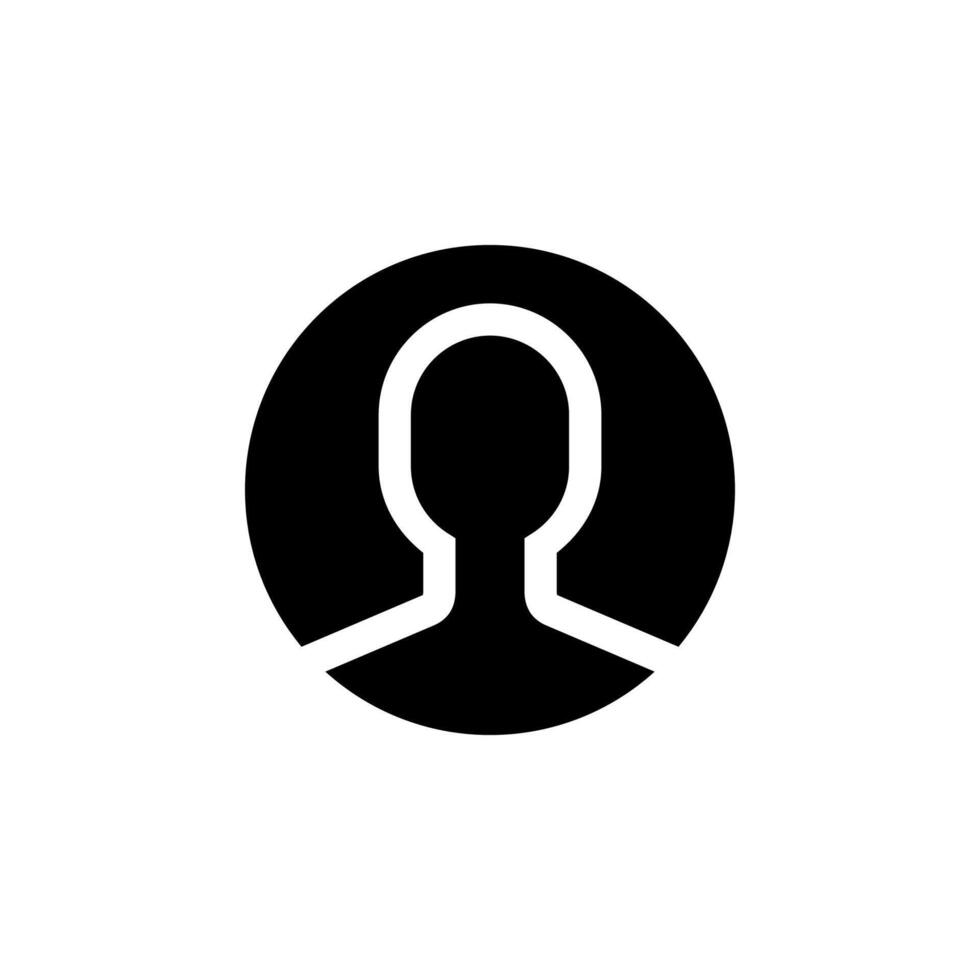 Profile Icon Black Solid Symbol for Website and App Design vector